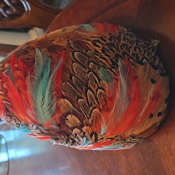 VINTAGE FEATHER STUNNING PHEASANT WOMEN'S HAT pin up 40's - Picture 4 of 6